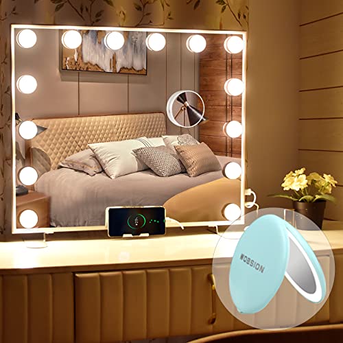 wobsion Суета Огледало со Светла&засилувач;Компактен Огледало Со Светлина