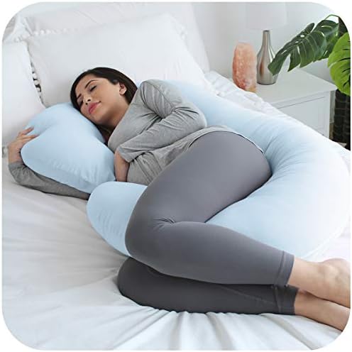 Замена на перници за бременост Перцедик за ладење на перница за целосна перница во облик на Ц - само за покривање на перница на телото - темно сива боја - темно сива