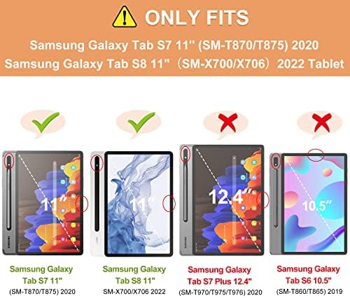 INFILAND Galaxy Tab S8/ Tab S7 Случај, Повеќекратен Аголен Капак На Држачот Компатибилен Со Samsung Galaxy Tab S8/ Tab S7 11-инчен SM-X700/