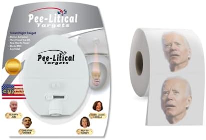 Пишам-Литички Цели Проектор За Тоалетна Светлина Џо Бајден / Барак Обама | Ненси Пелоси | Камала Харис И Тоалетна Хартија Се Тркалаат