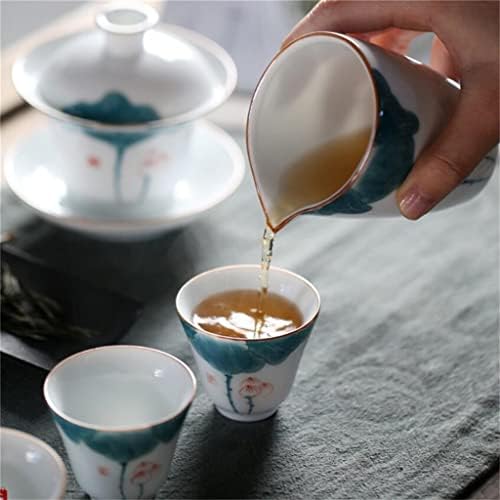 Xwozydr Lotus hand kigned Pattery pinl cha hai керамички чај одделна алатка кунг фу поставена пигментирана