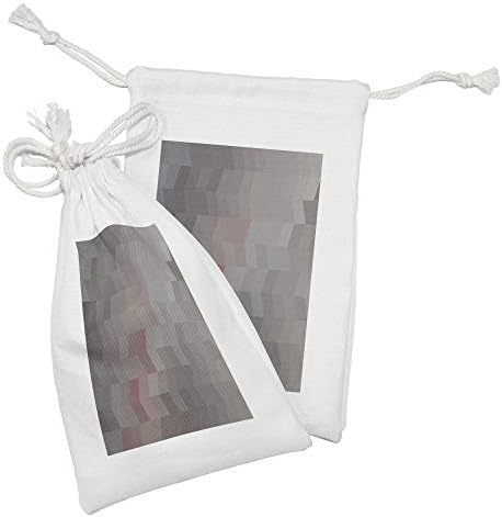Амбесон Арт Апстрактна Торбичка За Ткаенина Од 2, Геометриска Креативна Илустрација со Пастелни Правоаголни Форми, Мала Торба За Врвки За Тоалети