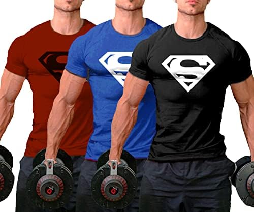 Маички за вежбање на маички за маички за маички за мажи со краток ракав со краток ракав