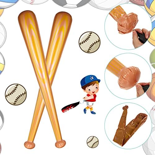 12 Парчиња Џиновски Бејзбол Палки На Надувување Големи 40 Инчни Играчки На Надувување Лилјак Бејзбол Забава Фаворизира Разнесе