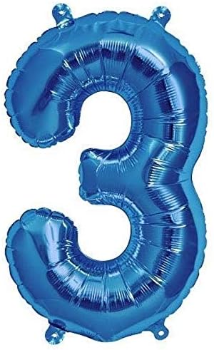 16 инчен Број 3 - Сина Фолија Исполнета Со Воздух Балон