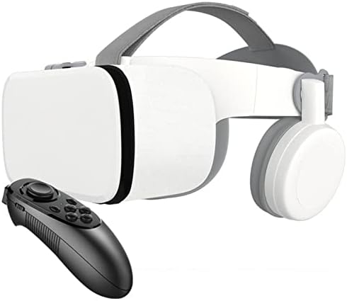 Nuopaiplus VR Слушалки, 3D VR Очила Bluetooth VR Шлем Виртуелна Реалност Слушалки За Паметен Телефон Паметен Телефон Очила Двоглед