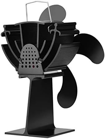 XFADR SRLIWHITE 4 Тивки Мотори Топлински Погон Циркулира Топол/Загреан Воздух Еко Шпорет Вентилатор За Гас/Пелети/Дрво/Печки, Црна