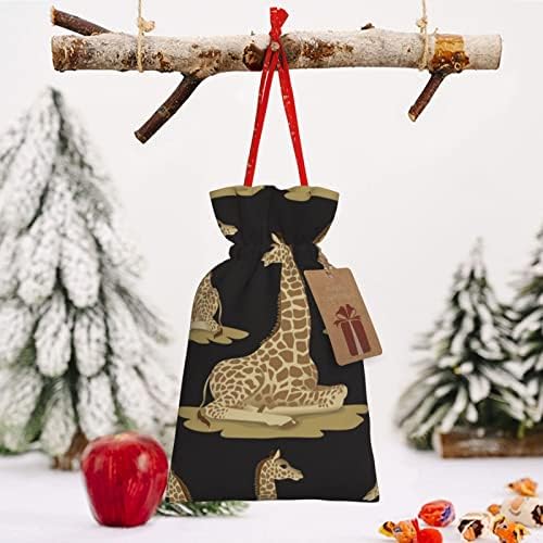 Жици Божиќни Торби За Подароци Смешни-Жирафа - Јога Подароци Торби За Завиткување Божиќни Вреќи За Завиткување Подароци Торбички