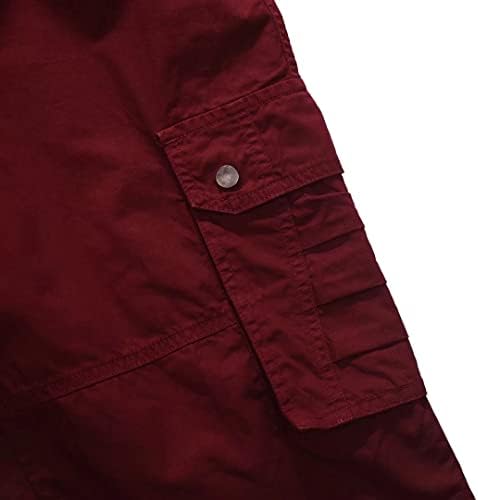 Зузмен Менс класичен карго шорцеви, опуштено вклопување мулти џебни протегани кратки