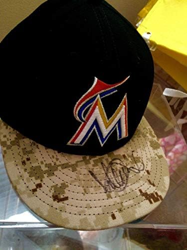 Ичиро Сузуки игра користена капа MLB автентициран PSA Јапонија NYујорк потпишан Марлин - автограмирана игра користена MLB капи