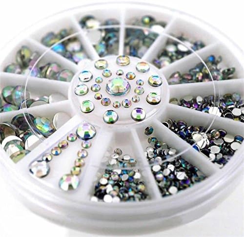 Совети за уметнички тркала на DIY Nail Crystal Glitter Rhinestone 3D Nail Art Decoration White AB боја акрилна дијамантска вежба -