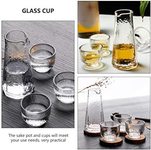 Стакло Doitool Сет за декор на терариум стакло поставува 4 парчиња/ сет јапонски стил поставете очила за време на 3 чаши за топло или ладно