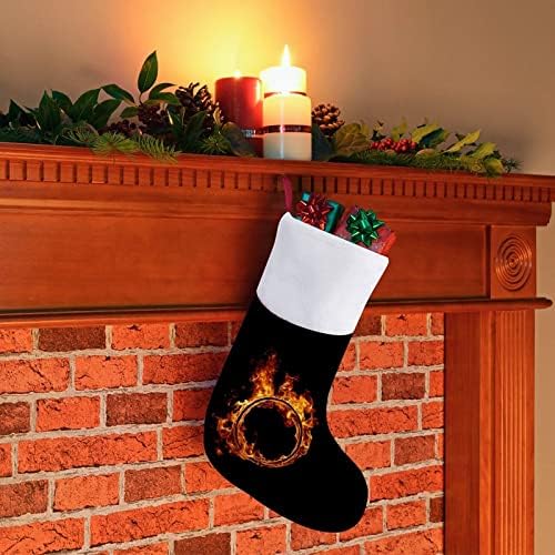 Ринг на оган Божиќни чорапи порибување на Божиќни дрво санта украси што висат украси за одмори од камин 16,5 “