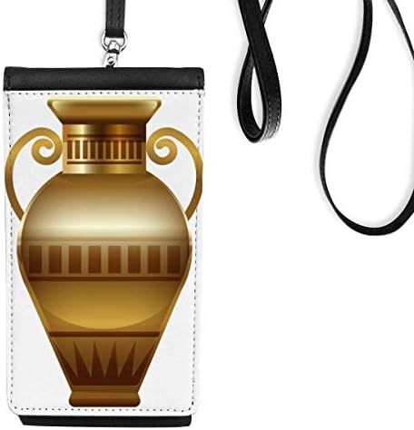 Антички Египет Декоративна шема Телефонски паричник чанта што виси мобилна торбичка црн џеб