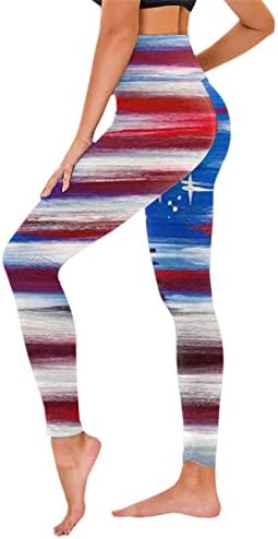 Женски хеланки за јога контрола на стомакот, панталони со панталони со знаме на панталони за вежбање фитнес спорт активни јога панталони