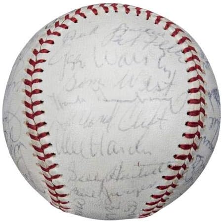 Вонредна 1937 година, сите starвездени игри потпишаа бејзбол 34 сигли! Jimmie Foxx PSA DNA - автограмирани бејзбол