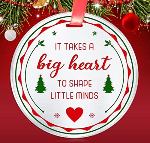 Подарок за благодарност на наставниците- Потребно е големо срце за да се обликуваат малку умови Божиќен украс- Божиќни празници