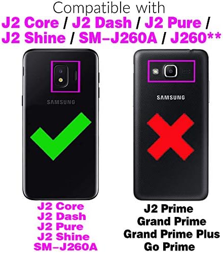 Asuwish Телефон Случај За Samsung Galaxy J2 Чиста J2 Јадро 2018 2020 J 2j Сјај 2019 Со Заштитник На Екранот И Сјајот Паричник