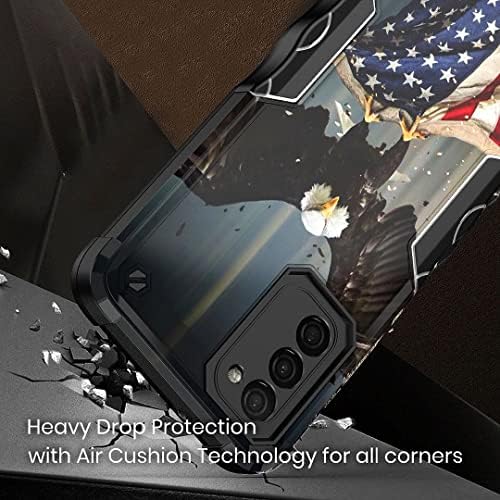 Кас Креации Случај Компатибилен Со Samsung Galaxy A03s, Хибриден Заштитен Капак На Телефонот Отпорен На Удари-Американски Ќелав
