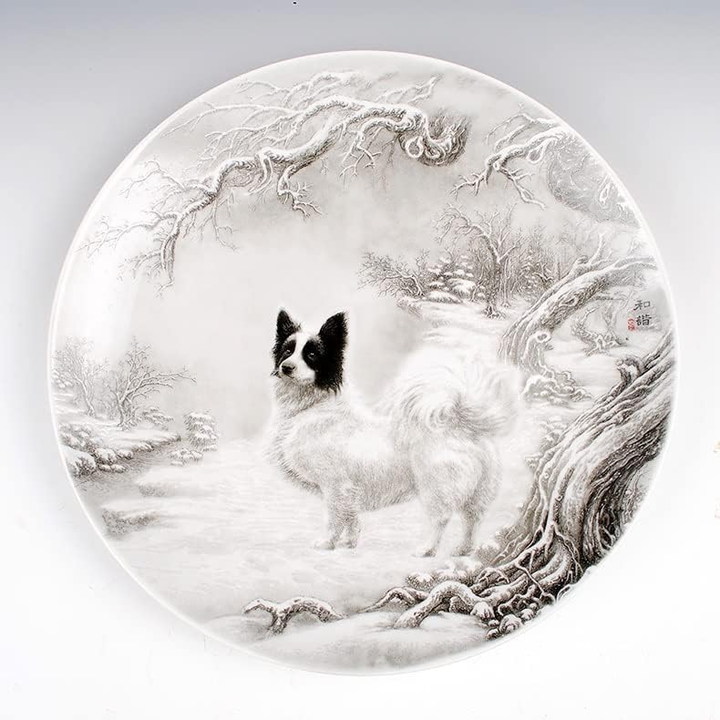 SDFGH керамичка декоративна чинија порцелански украсен чинија кинеска украс за чинија за украси дрвени подрачја свадба подарок