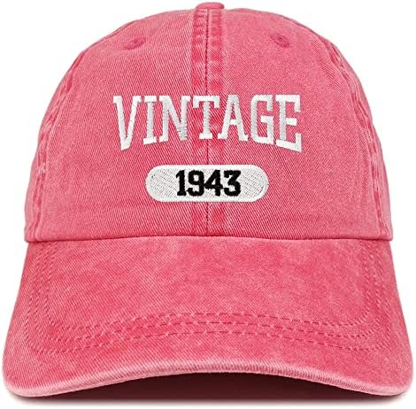 Трендовски продавница за облека Гроздобер 1943 година извезена 80 -ти роденден мека круна измиена памучна капа