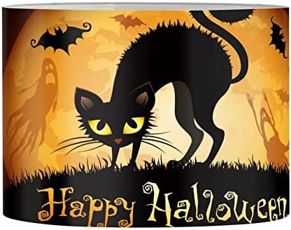 Suhoaziia Ноќта на вештерките црна мачка лилјак за печатење на ламби со сенка со метална рамка, модерни трендовски ламби за ламби за дневна