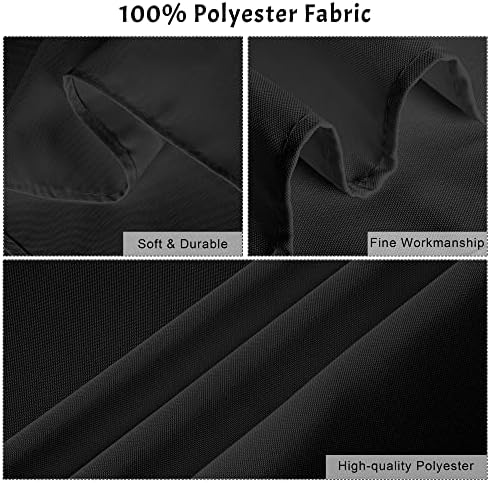 Turstin 4 пакет црна ткаенина табела за табели опфаќа 60 x 102 инчи правоаголник Полиестерски чаршафи со дамки и отпорни на брчки табели за поднесување на табели за 6 нозе ?