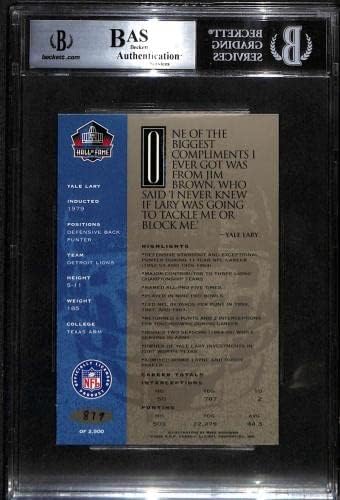 58 Јеил Лари - 1998 Рон Микс Хоф Платинум Автоматски фудбалски картички оценети BGS Auto - Автограмски фудбали