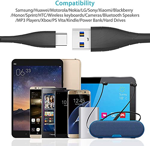 Кабел за полнач на USB тип Ц 3ft-6ft-10ft кабел за Samsung Galaxy A13 A42 A32 5G A03S A03 A01 A30S A20S A70 A21, Nokia X100 XR20, TCL