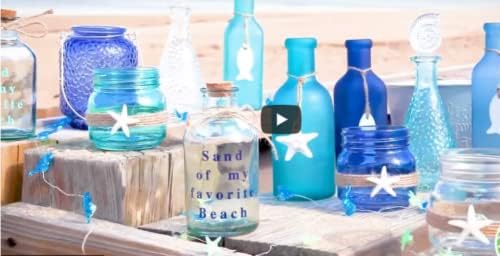Крајбрежна плажа Декоративна свеќа за собирање и прикажување - Симпатична колекција на шише со океани или морско стакло