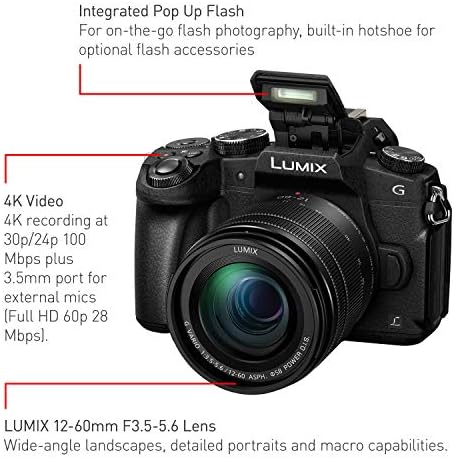 Panasonic Lumix G85 4k Дигитална Камера, 12-60mm Моќ O. I. S. Објектив И Допир LCD, DMC-G85MK СО DMW-BLC12 Литиум-Јонски Батерија Пакет