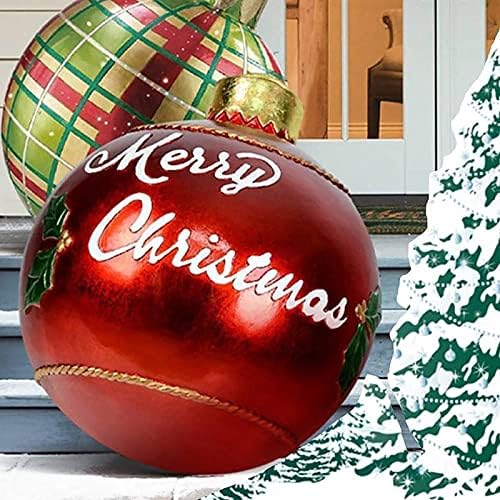 Топка за божиќна декорација на овид - Гигант Божиќ ПВЦ надувување украсена топка, Божиќни надуени украси на отворено празнично надувување топки