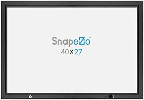 Случај за постер на филм Snapezo 27x40 инчи, црна 1,8 инчен профил на алуминиум, заклучување постер или куќиште на мени