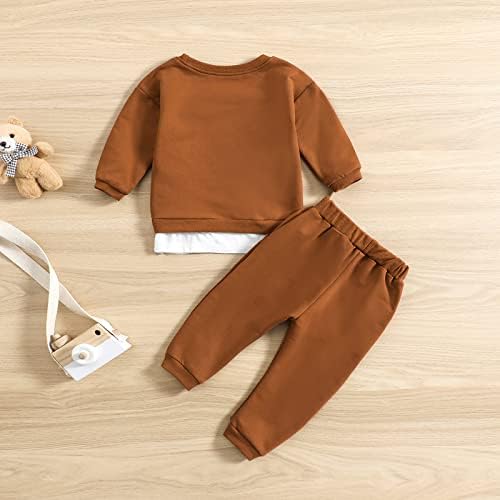 CM C&M Wodro Toddler есенски облеки за девојчиња момчиња со долги ракави мечки џемпери и панталони поставени потти од мали деца од 12 метри до 5Т