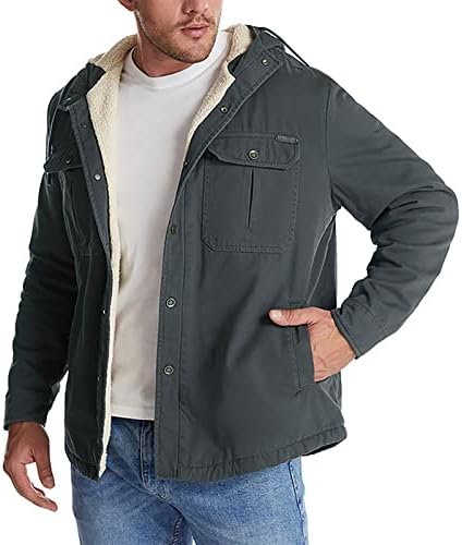 ADSSDQ MENS DOWN јакна, трендовски палти за одмор Менс со долг ракав зима плус големина одговара на ветроупорна јакна zipfront solid14