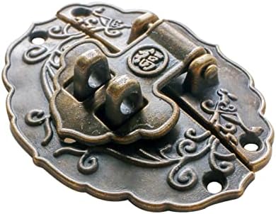 4 парчиња антички бронзени хапс заклучуваат декоративен накит дрвен кутија со парчиња ретро куфер кука со завртки со завртки винахард софтвер