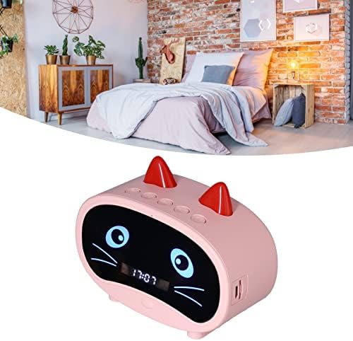 Gowenic Kids Alam alarm часовник, дигитален часовник за аларм за деца спална соба, симпатична аларм за аларм за мачки, Bluetooth звучник,