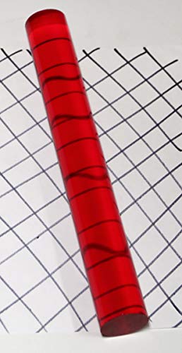 1/2 дијаметар x 6 долг номинален чист црвен проucирен екструдиран акрилен плексиглас шипка - шипка од 38мм