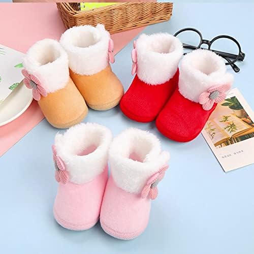 Бебе чизми со лак врски меки солечни чевли за бебиња плус кадифе дебели чевли со памучни чевли бебешки чизми за снег