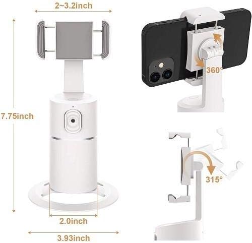 Застанете и монтирајте за Sony Xperia Z5 - PivotTrack360 Selfie Stand, Pivot Stand за следење на лицето за Sony Xperia Z5 - Зимско бело