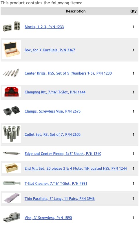 Пакет за алатки littlemachineshop.com, прецизност R8 Mini Mill-3 Vise, десет 3 паралели, 1-2-3 блока, комплет за крајни мелници,