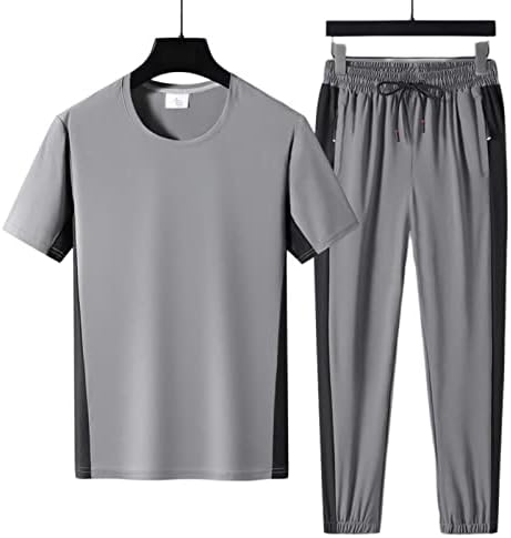 Машка маица панталони одговараат на летни врвни панталони Еластични џебови на половината, влечејќи спортска облека поставена за