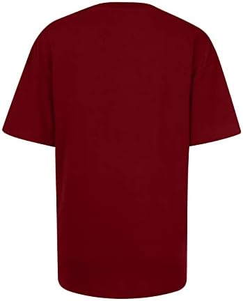 2023 Обични врвови за жени Смешни бејзбол усни графички кратки ракави маички дами летни удобни меки маички за туника