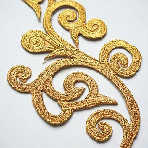 N/A 2 парчиња златни закрпи шијат железо на значки извезени апликации Бохемија за облека DIY занаетчиска декорација