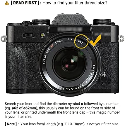Профезион 62мм Мек Фокус Филтер За Sony e 10-18мм f4 Објектив За Nikon Z 35mm f1.8 S Објектив За FUJIFILM XF 23mm f1. 4 R објектив &засилувач; Други Објективи На Камерата со 62mm Филтер Нишка