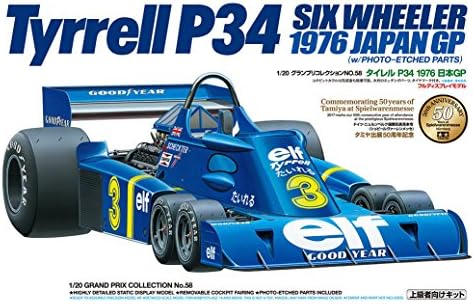 Тамија 20058 1/20 Tyrrell P34 Six Wheeler Plastic Model комплет, со делови со фотографии со фото