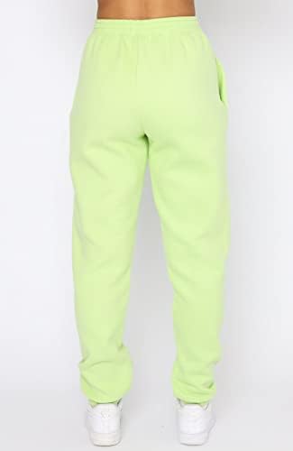 Urbearthенски жени џемпери удобни тренинзи со високи половини атлетски салон џогери панталони со џебови жолто зелено xs