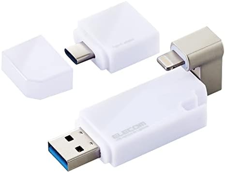 Ececom MF-LGU3B256GWH USB Меморија, 256 GB, Молња MFI Сертифициран, iPhone/iPad/iPod, USB 3.2, USB 3.0 Компатибилен, Вклучен