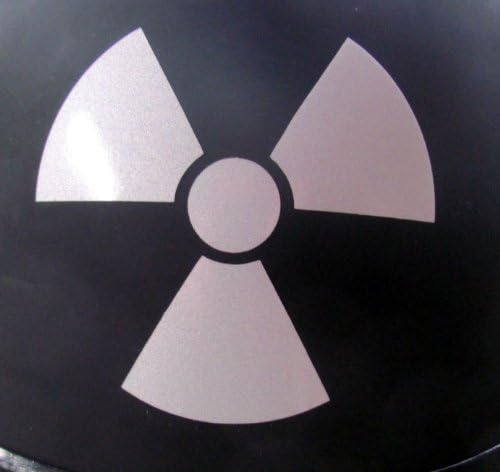 Рефлектирачки Радиоактивен Симбол-3 х 2 3/4 исечете винил налепница за шлемови, прозорци, автомобили, камиони, кутии со алатки, лаптопи, MacBook-практично секоја тврда, ма