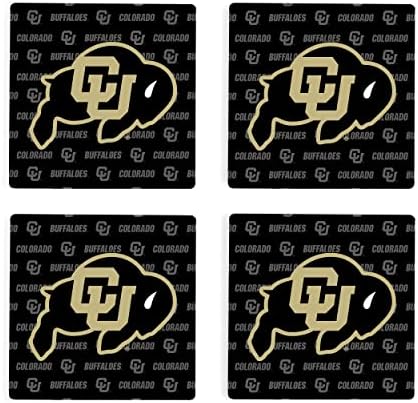 Лого На Боја На универзитетот Во Колорадо 4 х 4 Абсорбента Керамички Подлоги Пакет од 4